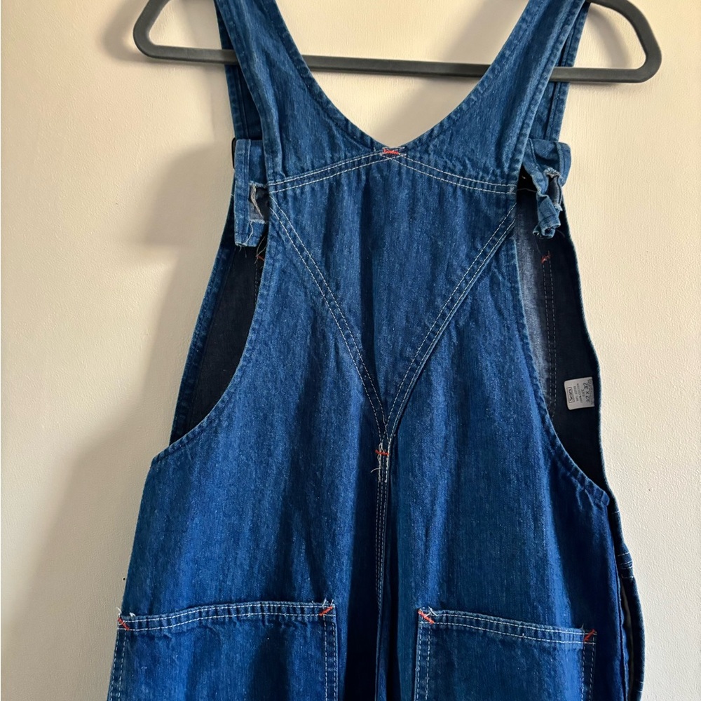 Vintage 1980s Sears Denim Overalls with Brass Accents - Picture 3 of 7